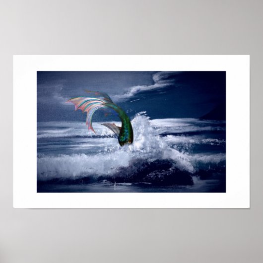 Meerjungfrau in Nachtposter Poster (Vorne)