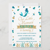 Meerjungfrau jedes Alter zum Geburtstag Einladung (Vorderseite)