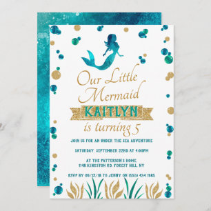 Meerjungfrau jedes Alter zum Geburtstag Einladung
