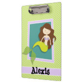 Meerjungfrau; Kalkgrün und Weiß Streifen Klemmbrett (Links)