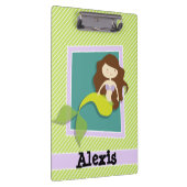 Meerjungfrau; Kalkgrün und Weiß Streifen Klemmbrett (Rechts)