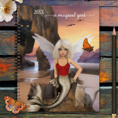 Meerjungfrau Katze Surreal Fantasie Planer