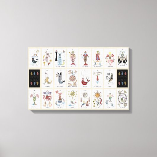Meerjungfrau Katze Tarot Leinwanddruck (Vorderseite)