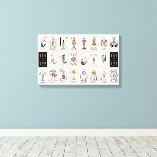 Meerjungfrau Katze Tarot Leinwanddruck (Insitu (Holzboden))
