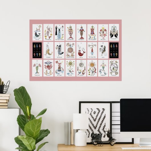Meerjungfrau Katze Tarot Poster (Heimbüro)
