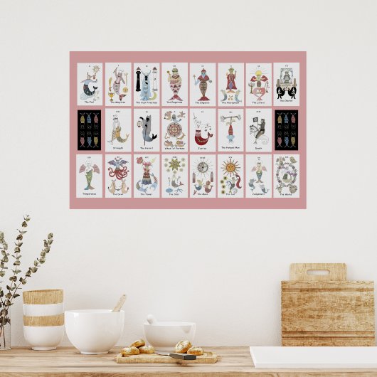 Meerjungfrau Katze Tarot Poster (Küche)