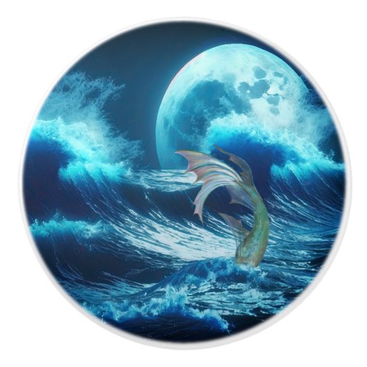 Meerjungfrau Keramik Dose Pull Keramikknauf (Vorderseite)