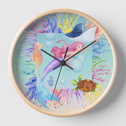 Meerjungfrau-Kind Uhr (Vorderseite)