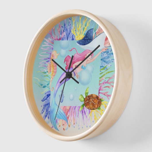 Meerjungfrau-Kind Uhr (Winkel)
