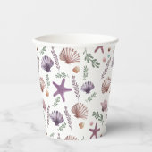 Meerjungfrau Kindergeburtstag Lila Muster Pappbecher (Vorderseite)