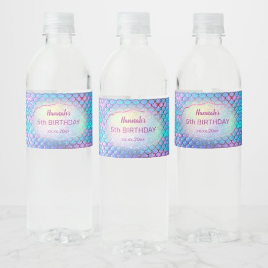 Meerjungfrau-Kindergeburtstag Wasserflaschenetikett (Flaschen)