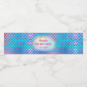 Meerjungfrau-Kindergeburtstag Wasserflaschenetikett (Einzelnes Label)