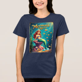 Meerjungfrau Königin Cartoon Weiblicher Weiblicher Tri-Blend Shirt