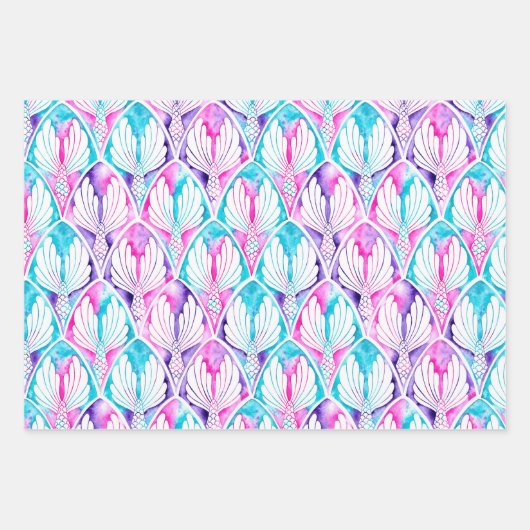 Meerjungfrau, Koralle und Meerjungfrau Schwänze Geschenkpapier Set (Vorderseite 3)