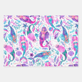 Meerjungfrau, Koralle und Meerjungfrau Schwänze Geschenkpapier Set (Vorderseite)