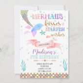 Meerjungfrau Kuss- und Starfishwunscheinladung Einladung (Vorderseite)