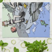 Meerjungfrau Küstenart niedlich Cartoon Beach Kind Handtuch (Gefaltet)