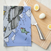 Meerjungfrau Küstenart niedlich Cartoon Beach Kind Handtuch (Viertel Falte)