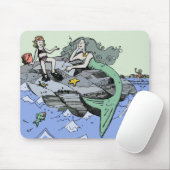 Meerjungfrau Küstenart niedlich Cartoon Beach Kind Mousepad (Mit Mouse)