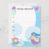 Meerjungfrau lädt ein einladung (Vorderseite)