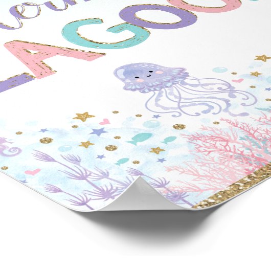 Meerjungfrau Lagoon Unterwasser-Strand Poster (Ecke)