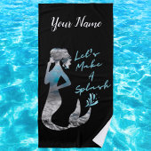 Meerjungfrau Lasst uns einen Schlag machen Strandtuch