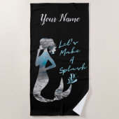 Meerjungfrau Lasst uns einen Schlag machen Strandtuch (Vorderseite)