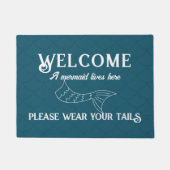 Meerjungfrau lebt hier sonnige Aquamarine Türmatte (Vorderseite)