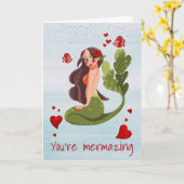 Meerjungfrau Liebe Sie sind Mermazing Valentine Karte (Gelbe Blume)