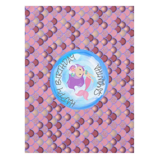 Meerjungfrau Lila Rosa Scala Tischdecke (Vorderseite)