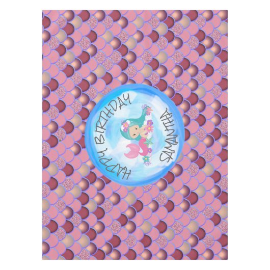 Meerjungfrau Lila rosa Scales Tablette Tischdecke (Vorderseite)