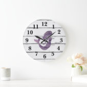 Meerjungfrau-lila Strand-Dekor rustikales Shiplap Große Wanduhr (Zuhause)