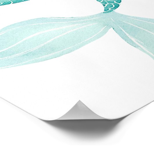 Meerjungfrau Lila und Aquamarin Geburtstag Poster (Ecke)