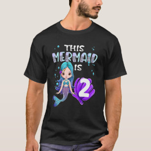 Meerjungfrau Mädchen 2. Geburtstag Diese Meerjungf T-Shirt