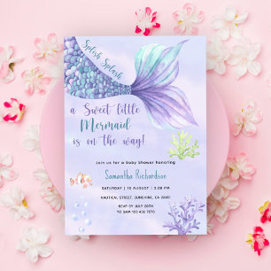 Meerjungfrau Mädchen Baby Shower Unter dem Meer Einladung