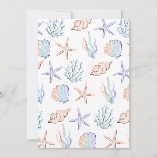 Meerjungfrau Mädchen-Dusche Einladung (Rückseite)