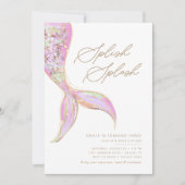 Meerjungfrau Mädchen Rosa Geburtstagsparty Einladung (Vorderseite)