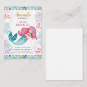 Meerjungfrau Mädchen Wasserfarbe Geburtstag in Mitteilungskarte (Vorne/Hinten)