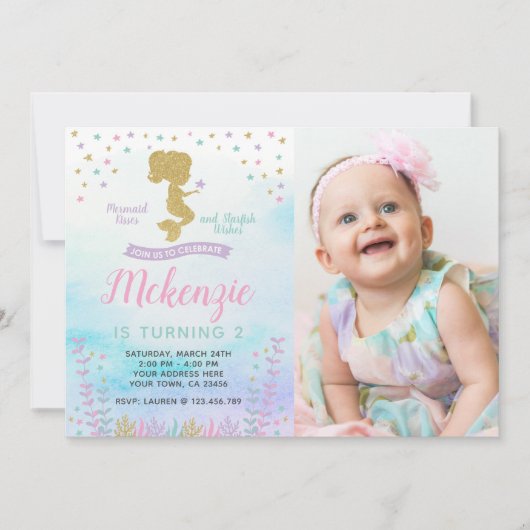 Meerjungfrau, magisch einladung (Vorderseite)