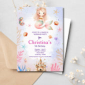 Meerjungfrau Magische Geburtstagspartei Einladung