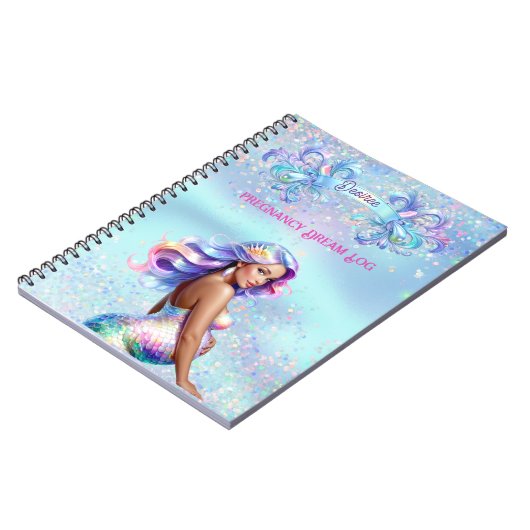 Meerjungfrau Mama Personalisiert Schwangerschaft Notizblock (Linke Seite)