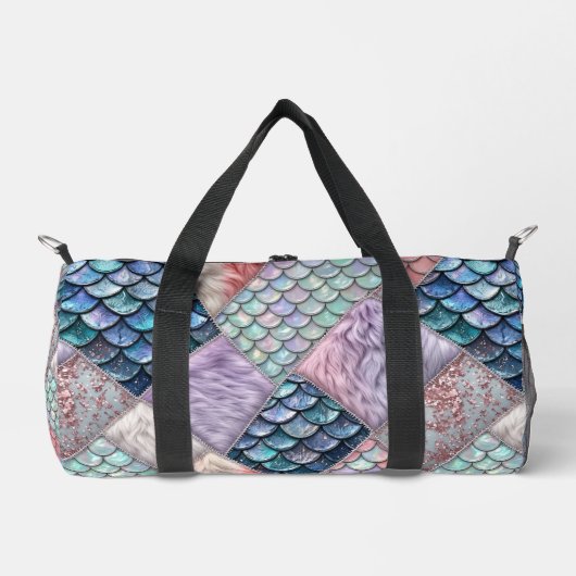 Meerjungfrau Märchen Glitter-Monogramm-Tasche Duffle Bag (Vorderseite)