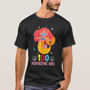 Meerjungfrau Maske lustige 100 Tage der Schule T-Shirt