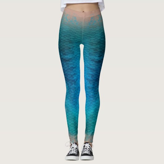 Meerjungfrau-Maßstab Leggings Karibik 4 (Vorderseite)