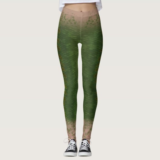 Meerjungfrau-Maßstab Leggings Taille Kelp Wald 5 (Vorderseite)