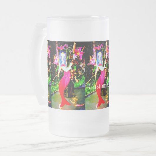 Meerjungfrau Mattglas Bierglas (Vorderseite Links)