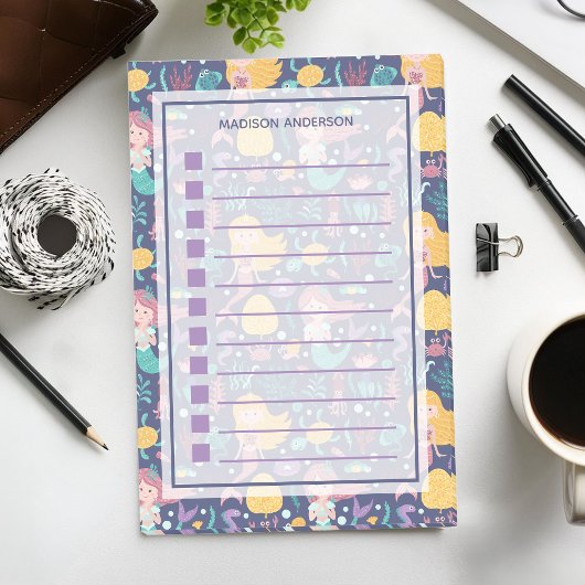 Meerjungfrau Meereskreatur zu tun Liste Post-it Klebezettel