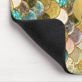 Meerjungfrau Meeresskala Glamour Chic Glitzer Mousepad (Ecke)