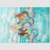 Meerjungfrau/Mermaidame Antikes Dekoupage Türkis Seidenpapier (Vorderseite)