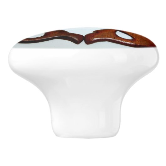 Meerjungfrau mit 2 Ausblickmeerjungfrauen Keramikknauf (Seitenansicht)